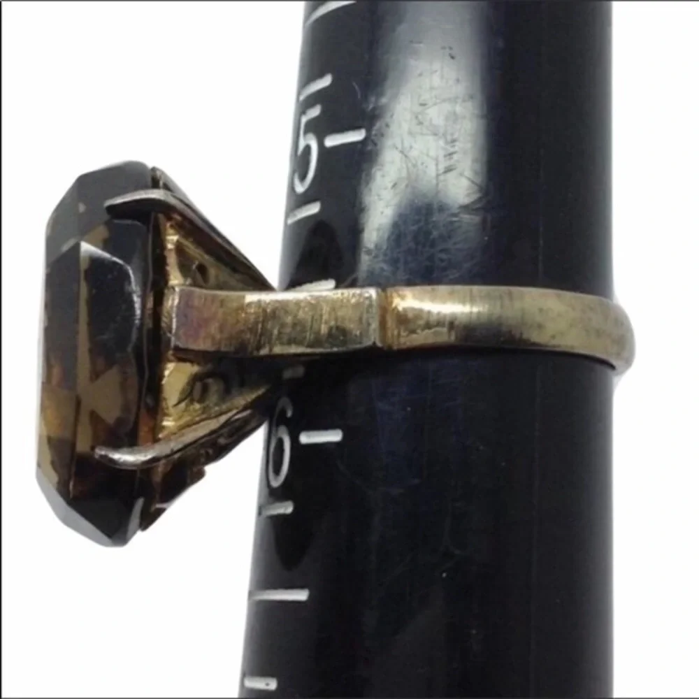 - Vintage brown topaz gold plated ring